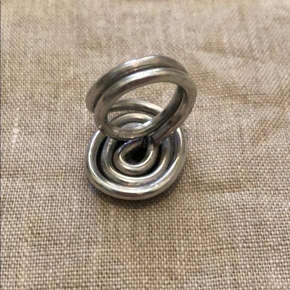 Silver and copper enamel ring - Picture 4 of 4